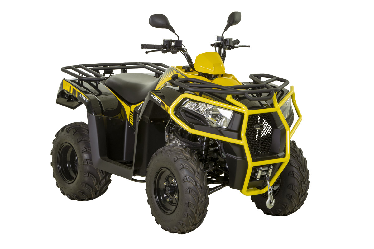 MXU 300, en amarillo/negro, será el primer ATV KYMCO que llegará a España en abril. KYMCO España